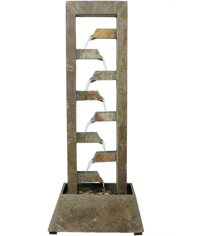 Alsup Slate Stacked Freestanding Garden Water Fountain & Reviews